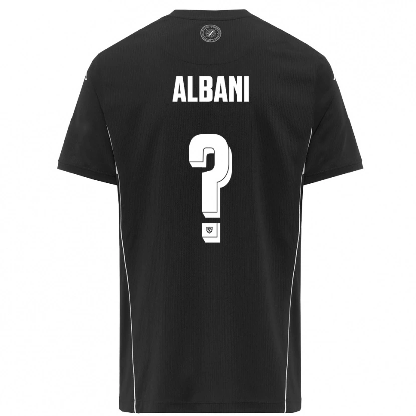 Danxen Niño Camiseta Fabio Albani #0 Negro Blanco 2ª Equipación 2025/26 La Camisa