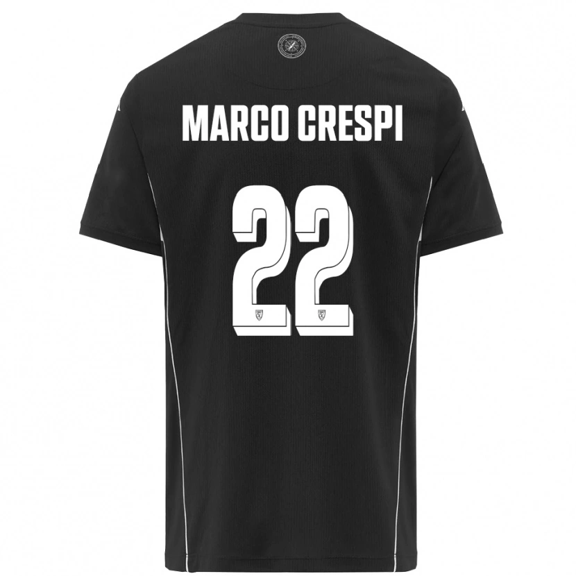 Danxen Niño Camiseta Gian Marco Crespi #22 Negro Blanco 2ª Equipación 2025/26 La Camisa