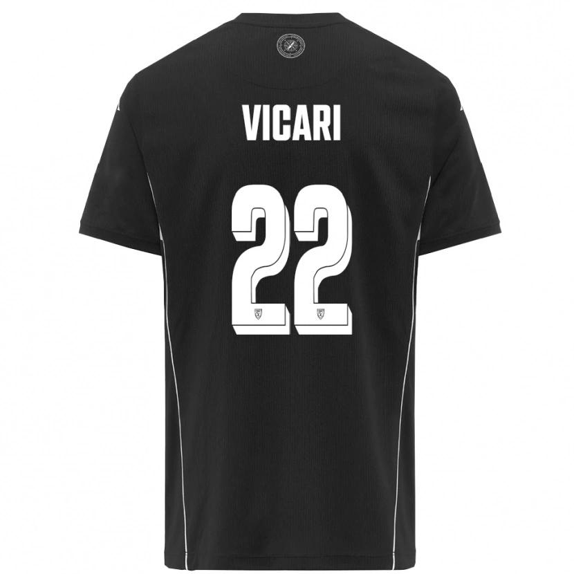 Danxen Niño Camiseta David Vicari #22 Negro Blanco 2ª Equipación 2025/26 La Camisa