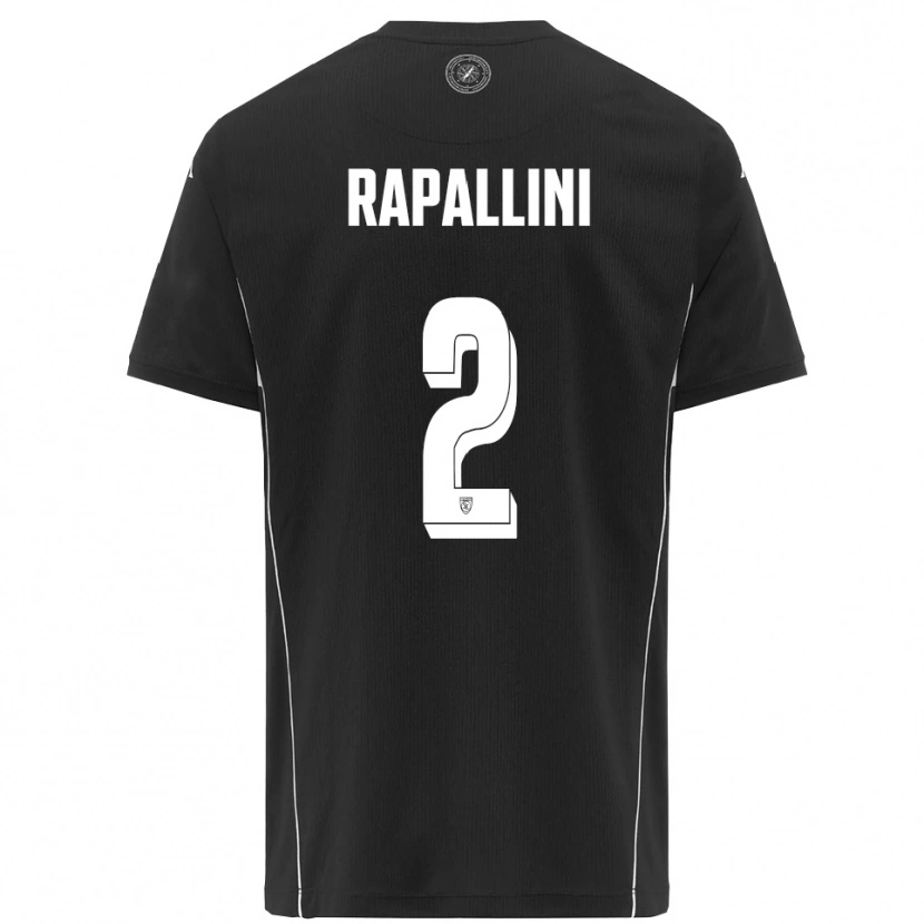 Danxen Niño Camiseta Andrea Rapallini #2 Negro Blanco 2ª Equipación 2025/26 La Camisa
