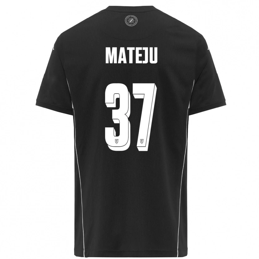 Danxen Niño Camiseta Ales Mateju #37 Negro Blanco 2ª Equipación 2025/26 La Camisa