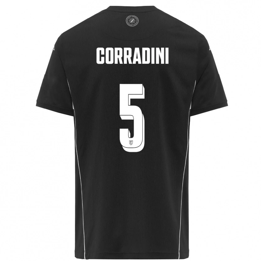 Danxen Niño Camiseta Giovanni Corradini #5 Negro Blanco 2ª Equipación 2025/26 La Camisa