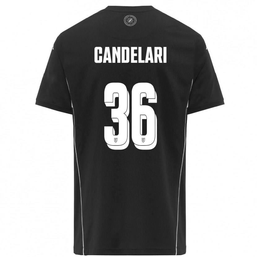 Danxen Niño Camiseta Pietro Candelari #36 Negro Blanco 2ª Equipación 2025/26 La Camisa