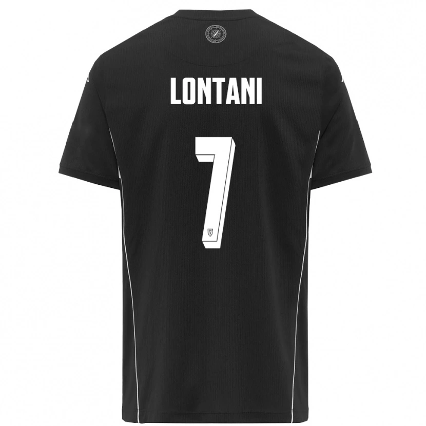 Danxen Niño Camiseta Matteo Lontani #7 Negro Blanco 2ª Equipación 2025/26 La Camisa