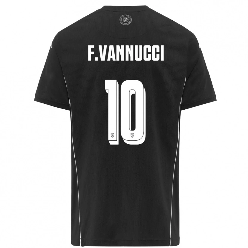 Danxen Niño Camiseta Federico Vannucci #10 Negro Blanco 2ª Equipación 2025/26 La Camisa