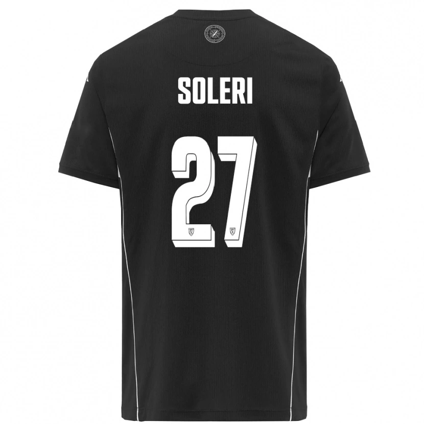 Danxen Niño Camiseta Edoardo Soleri #27 Negro Blanco 2ª Equipación 2025/26 La Camisa