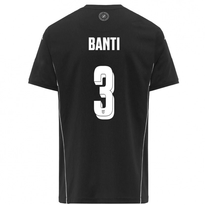 Danxen Niño Camiseta Alessandro Banti #3 Negro Blanco 2ª Equipación 2025/26 La Camisa
