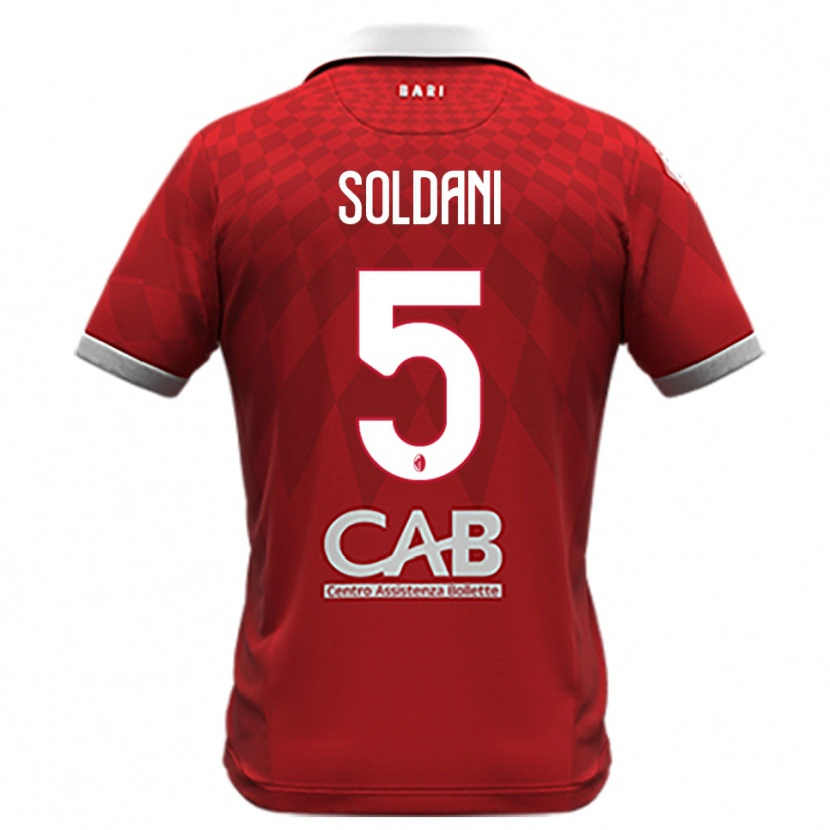Danxen Niño Camiseta Mauro Soldani #5 Rojo Blanco 2ª Equipación 2025/26 La Camisa