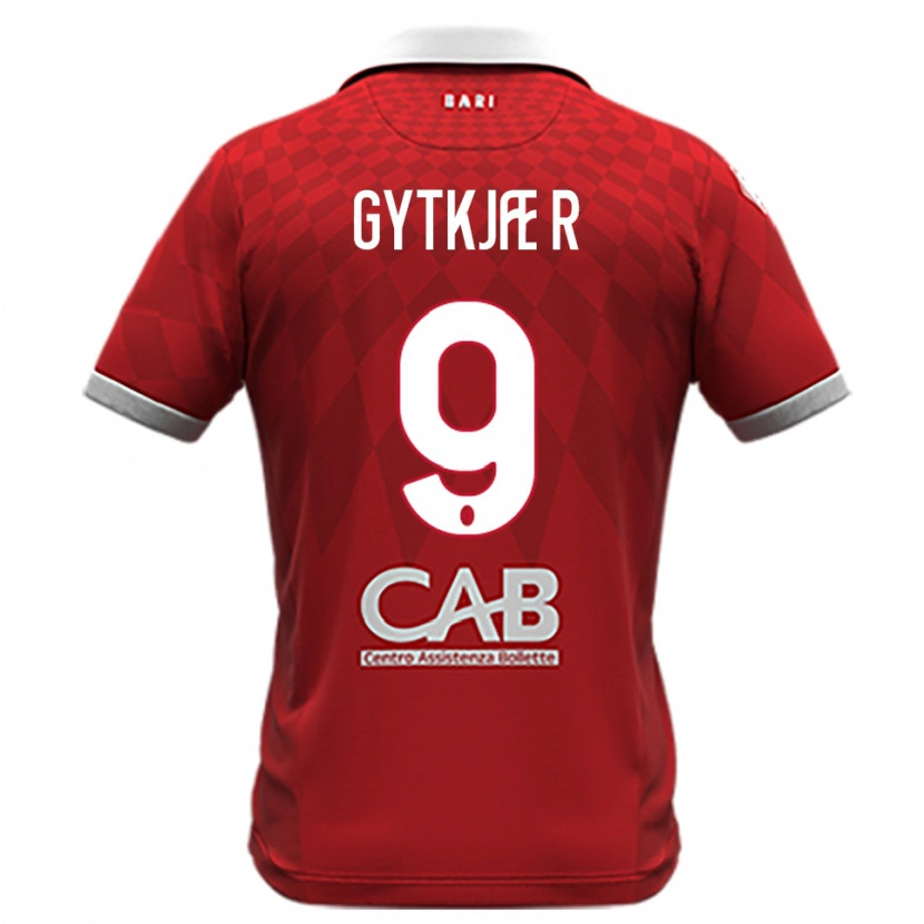 Danxen Niño Camiseta Christian Gytkjær #9 Rojo Blanco 2ª Equipación 2025/26 La Camisa