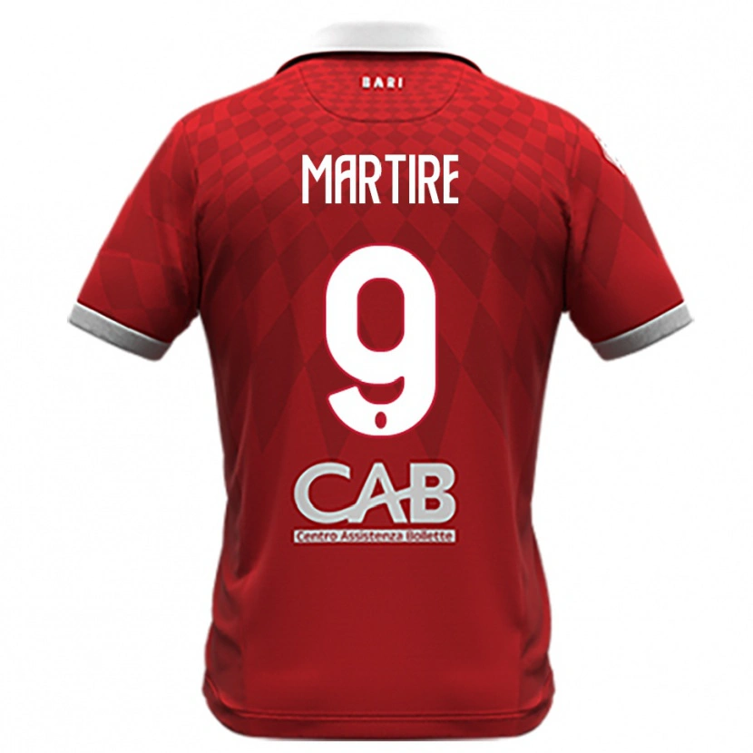 Danxen Niño Camiseta Nicolò Martire #9 Rojo Blanco 2ª Equipación 2025/26 La Camisa