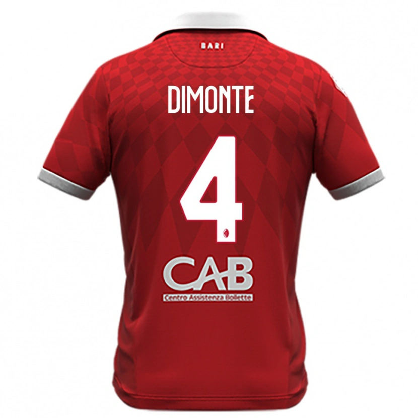 Danxen Niño Camiseta Paolo Dimonte #4 Rojo Blanco 2ª Equipación 2025/26 La Camisa