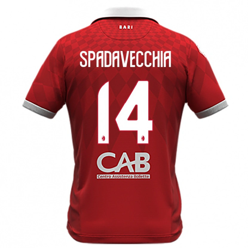 Danxen Niño Camiseta Pantaleo Spadavecchia #14 Rojo Blanco 2ª Equipación 2025/26 La Camisa