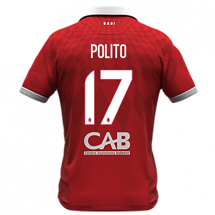 Danxen Niño Camiseta Fabio Polito #17 Rojo Blanco 2ª Equipación 2025/26 La Camisa