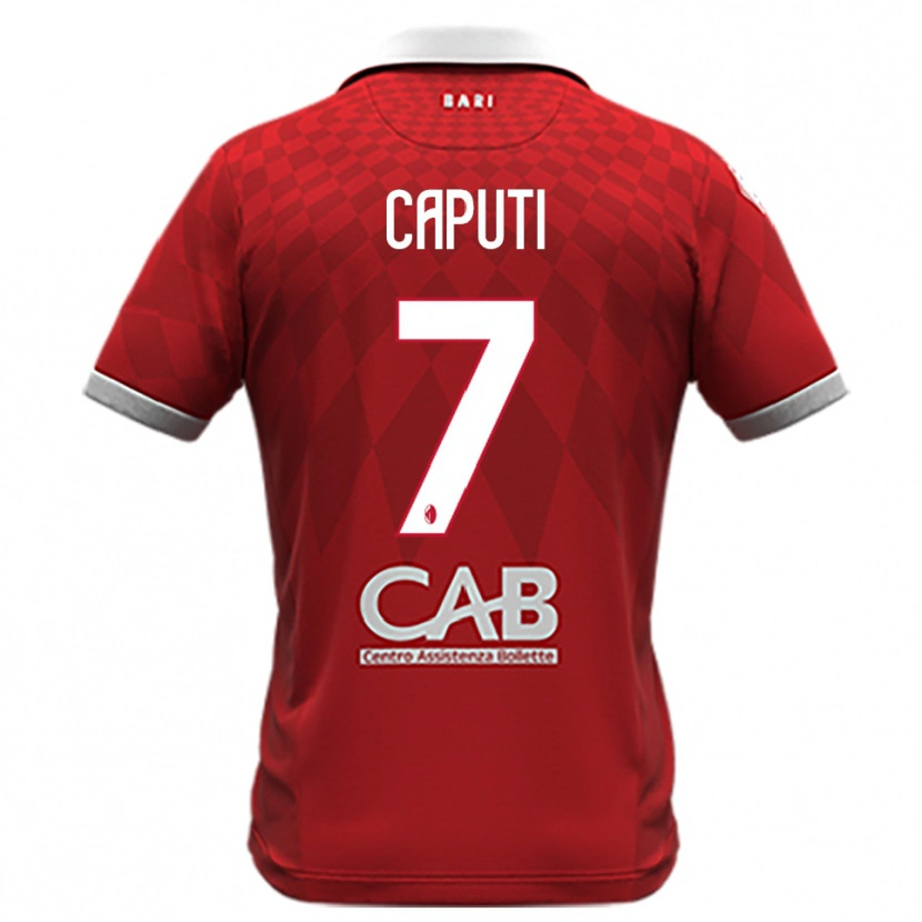 Danxen Niño Camiseta Christian Caputi #7 Rojo Blanco 2ª Equipación 2025/26 La Camisa