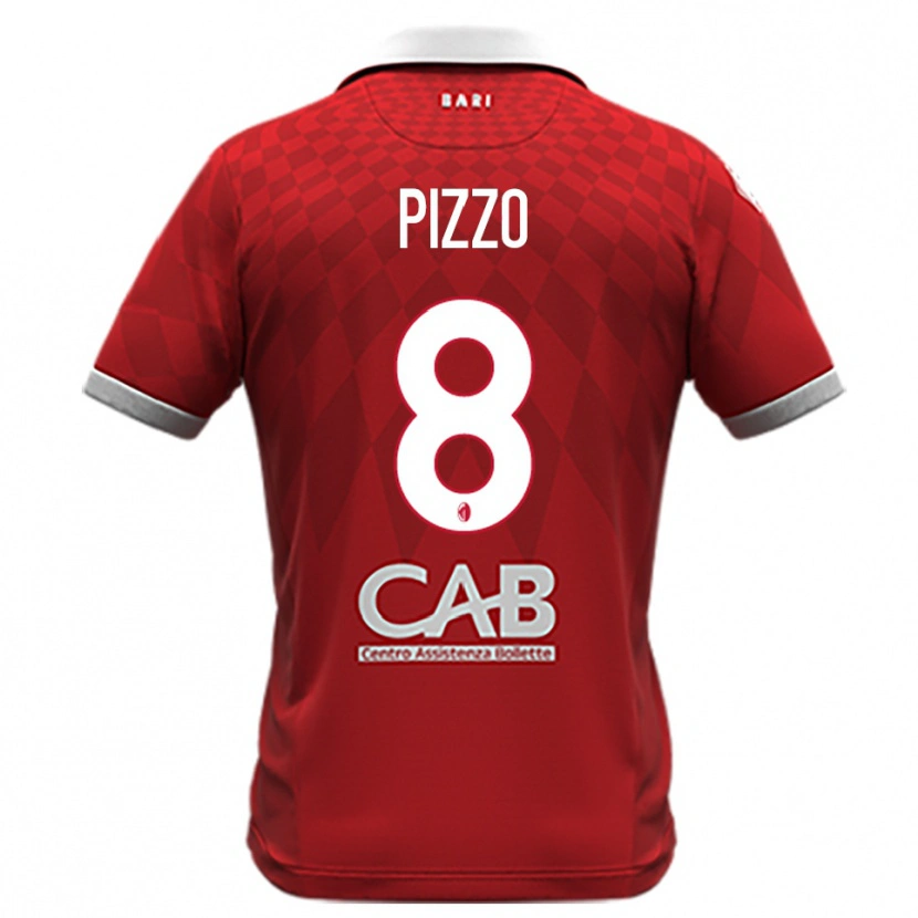 Danxen Niño Camiseta Benedetto Pizzo #8 Rojo Blanco 2ª Equipación 2025/26 La Camisa