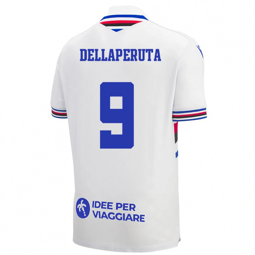 Danxen Niño Camiseta Tori Dellaperuta #9 Blanco Azul Rojo 2ª Equipación 2025/26 La Camisa