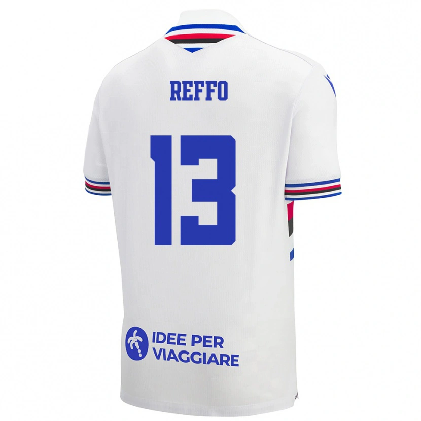 Danxen Niño Camiseta Mario Reffo #13 Blanco Azul Rojo 2ª Equipación 2025/26 La Camisa