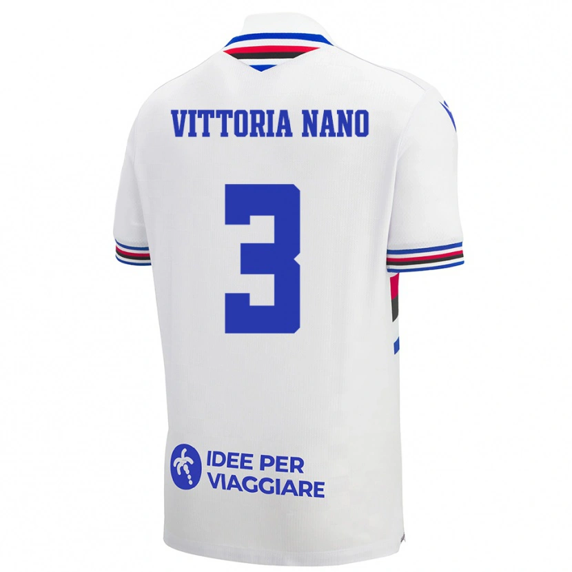 Danxen Niño Camiseta Maria Vittoria Nano #3 Blanco Azul Rojo 2ª Equipación 2025/26 La Camisa