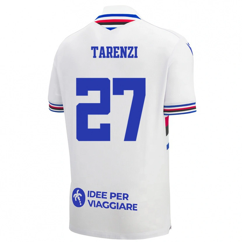 Danxen Niño Camiseta Stefania Tarenzi #27 Blanco Azul Rojo 2ª Equipación 2025/26 La Camisa