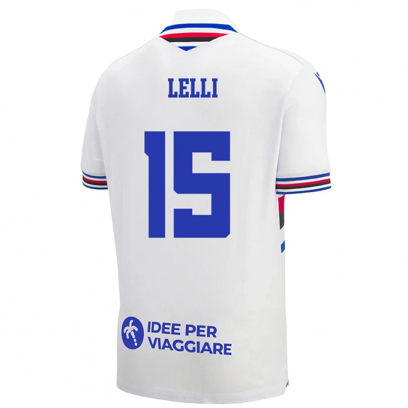 Danxen Niño Camiseta Gabriele Lelli #15 Blanco Azul Rojo 2ª Equipación 2025/26 La Camisa