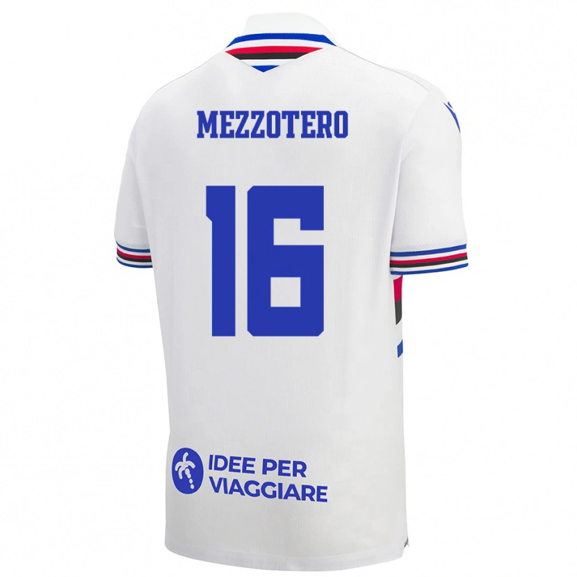 Danxen Niño Camiseta Lorenzo Mezzotero #16 Blanco Azul Rojo 2ª Equipación 2025/26 La Camisa