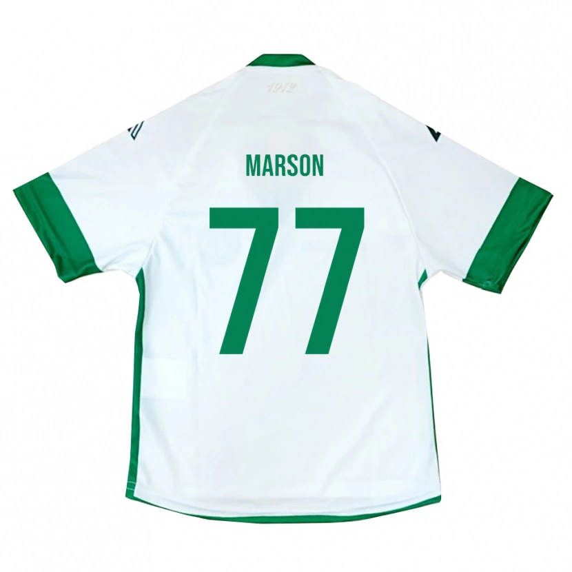 Danxen Niño Camiseta Leonardo Marson #77 Blanco Verde Azul 2ª Equipación 2025/26 La Camisa