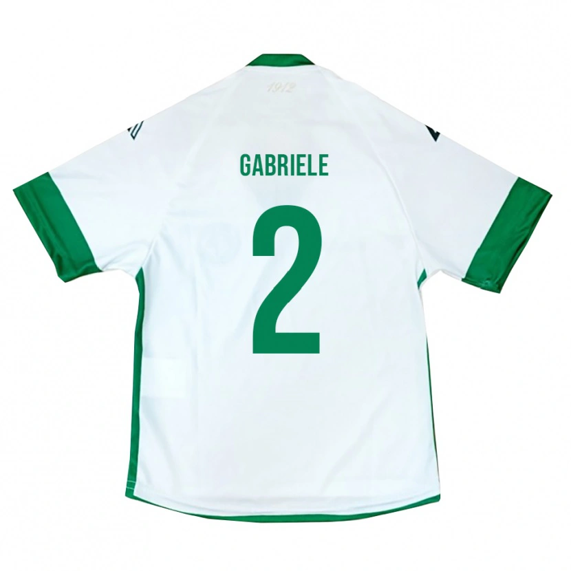 Danxen Niño Camiseta Luigi Gabriele #2 Blanco Verde Azul 2ª Equipación 2025/26 La Camisa
