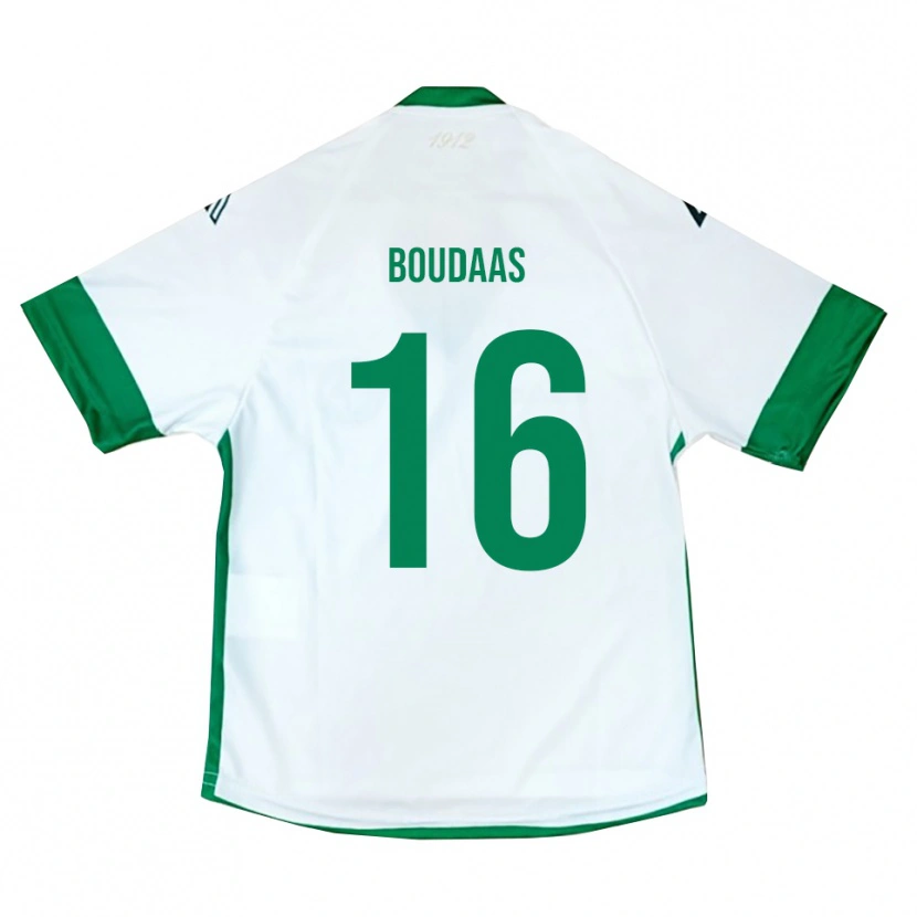 Danxen Niño Camiseta Zakaria Boudaas #16 Blanco Verde Azul 2ª Equipación 2025/26 La Camisa