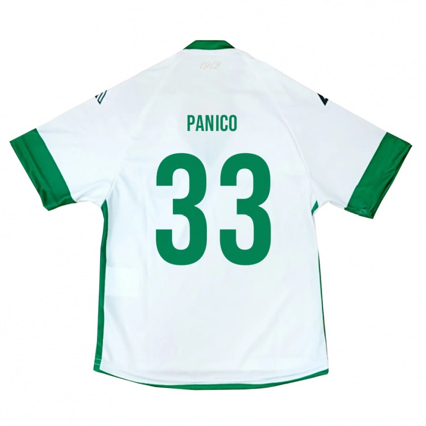 Danxen Niño Camiseta Giuseppe Panico #33 Blanco Verde Azul 2ª Equipación 2025/26 La Camisa