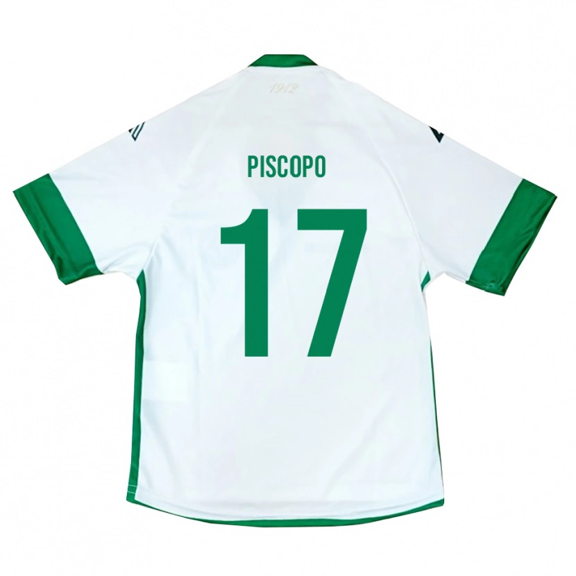 Danxen Niño Camiseta Francesco Piscopo #17 Blanco Verde Azul 2ª Equipación 2025/26 La Camisa