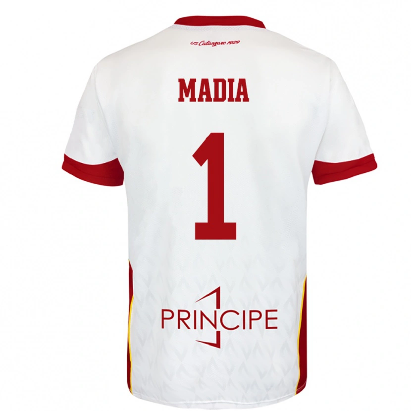 Danxen Niño Camiseta Lorenzo Madia #1 Blanco Rojo 2ª Equipación 2025/26 La Camisa