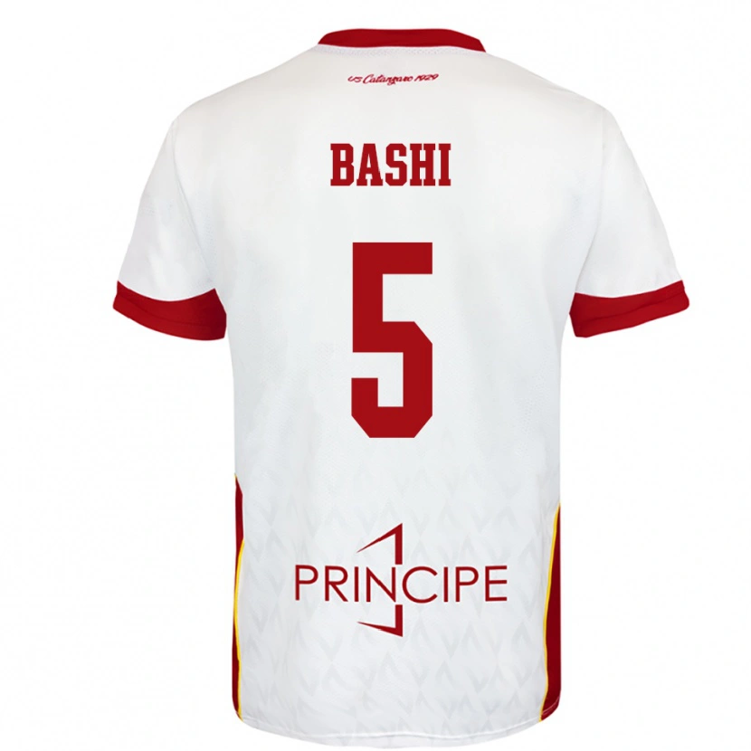 Danxen Niño Camiseta Ervin Bashi #5 Blanco Rojo 2ª Equipación 2025/26 La Camisa