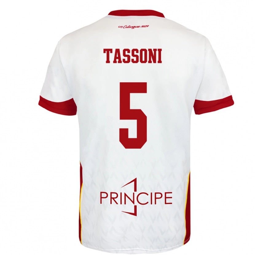 Danxen Niño Camiseta Raul Tassoni #5 Blanco Rojo 2ª Equipación 2025/26 La Camisa