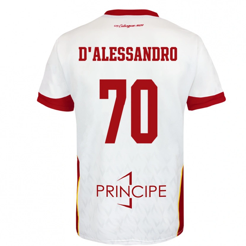 Danxen Niño Camiseta Marco D'alessandro #70 Blanco Rojo 2ª Equipación 2025/26 La Camisa