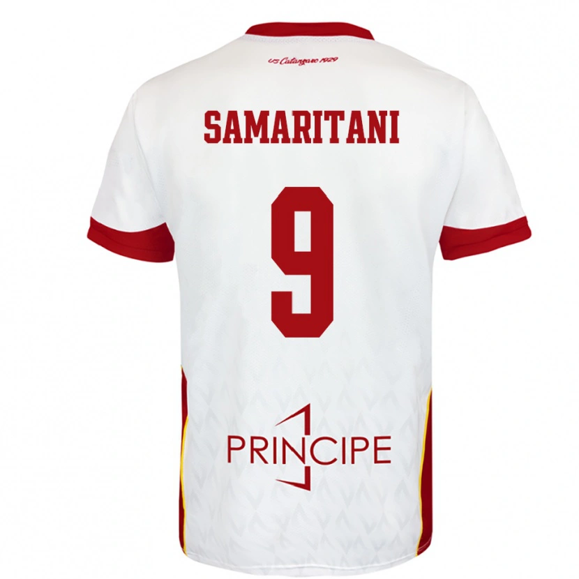 Danxen Niño Camiseta Cristian Samaritani #9 Blanco Rojo 2ª Equipación 2025/26 La Camisa