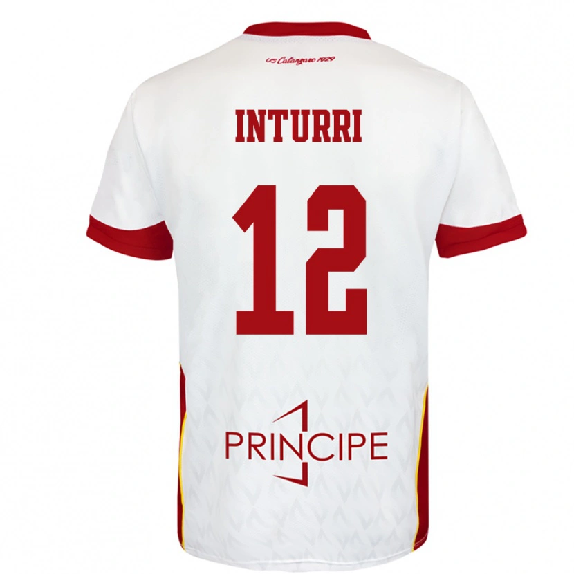 Danxen Niño Camiseta Roberto Inturri #12 Blanco Rojo 2ª Equipación 2025/26 La Camisa