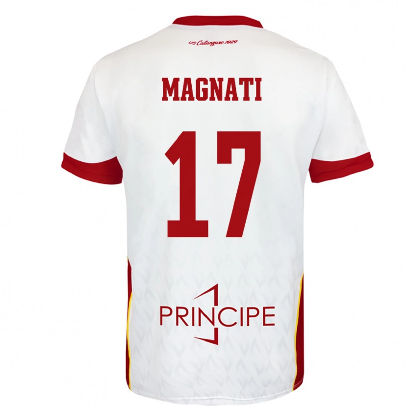Danxen Niño Camiseta Francesco Magnati #17 Blanco Rojo 2ª Equipación 2025/26 La Camisa