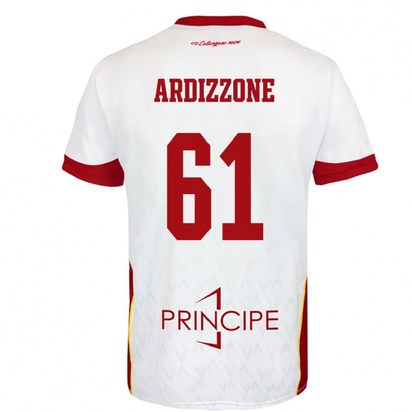 Danxen Niño Camiseta Simone Ardizzone #61 Blanco Rojo 2ª Equipación 2025/26 La Camisa