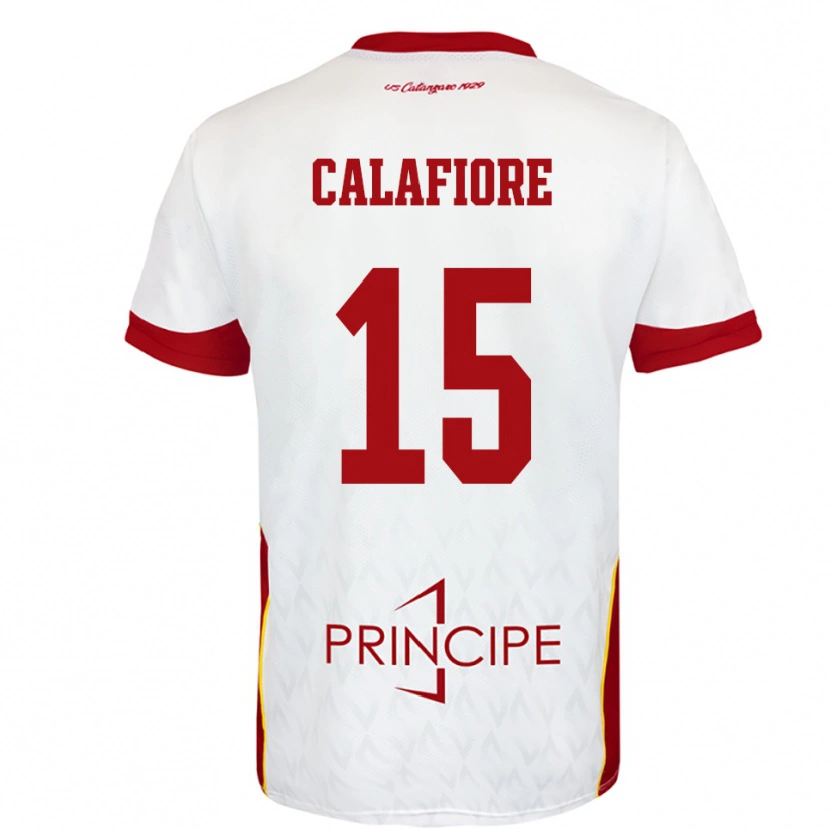 Danxen Niño Camiseta Donato Calafiore #15 Blanco Rojo 2ª Equipación 2025/26 La Camisa