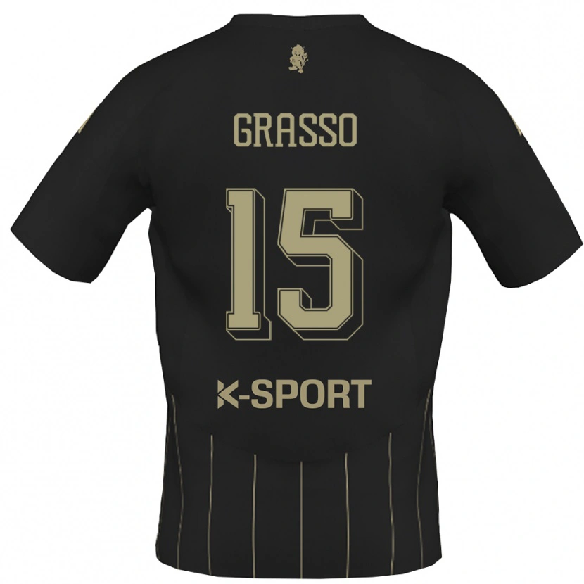 Danxen Niño Camiseta Agostino Grasso #15 Gris Blanco 2ª Equipación 2025/26 La Camisa