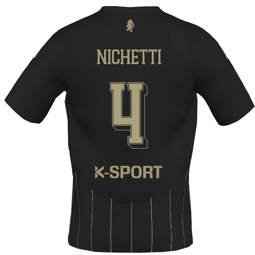 Danxen Niño Camiseta Marco Nichetti #4 Gris Blanco 2ª Equipación 2025/26 La Camisa