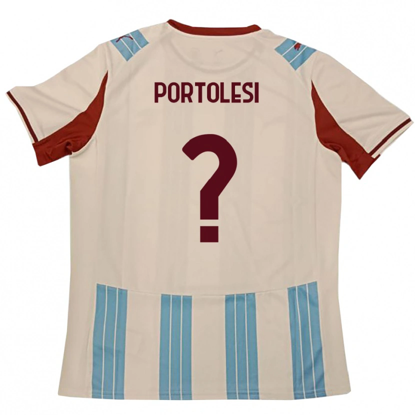 Danxen Niño Camiseta Sebastien Portolesi #0 Azul Celeste Blanco 2ª Equipación 2025/26 La Camisa