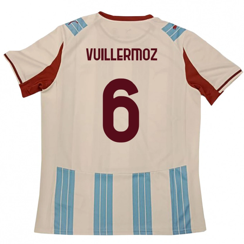 Danxen Niño Camiseta Joshua Vuillermoz #6 Azul Celeste Blanco 2ª Equipación 2025/26 La Camisa