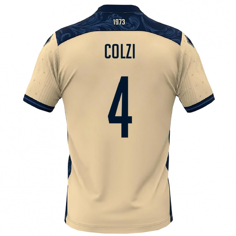 Danxen Niño Camiseta Gabriele Colzi #4 Blanco Marino 2ª Equipación 2025/26 La Camisa