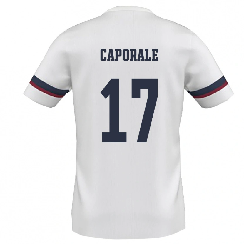 Danxen Niño Camiseta Alessandro Caporale #17 Blanco Rojo 2ª Equipación 2025/26 La Camisa