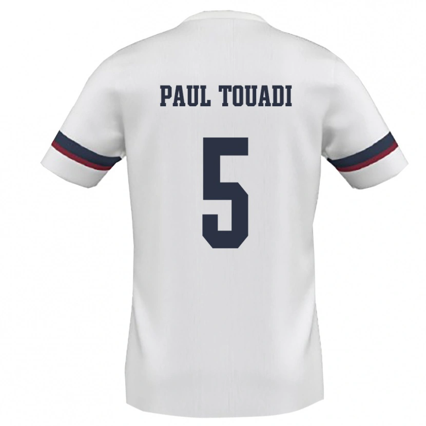 Danxen Niño Camiseta Jean Paul Touadi #5 Blanco Rojo 2ª Equipación 2025/26 La Camisa
