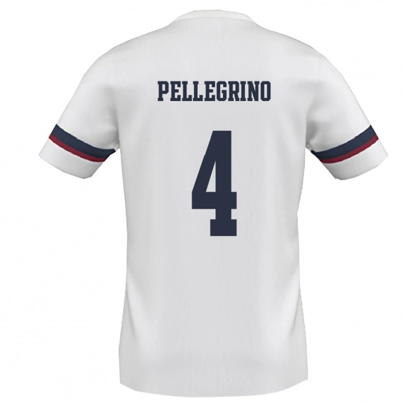 Danxen Niño Camiseta Francesco Pellegrino #4 Blanco Rojo 2ª Equipación 2025/26 La Camisa