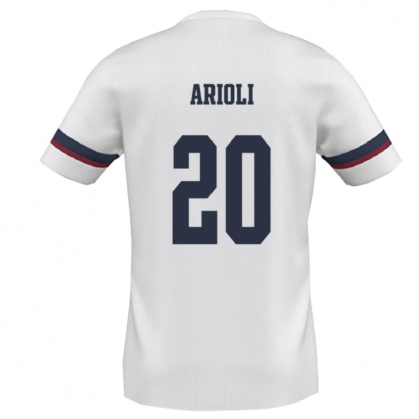 Danxen Niño Camiseta Alessandro Arioli #20 Blanco Rojo 2ª Equipación 2025/26 La Camisa
