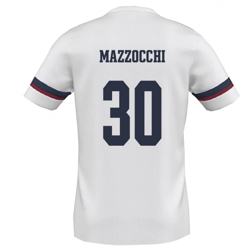 Danxen Niño Camiseta Simone Mazzocchi #30 Blanco Rojo 2ª Equipación 2025/26 La Camisa