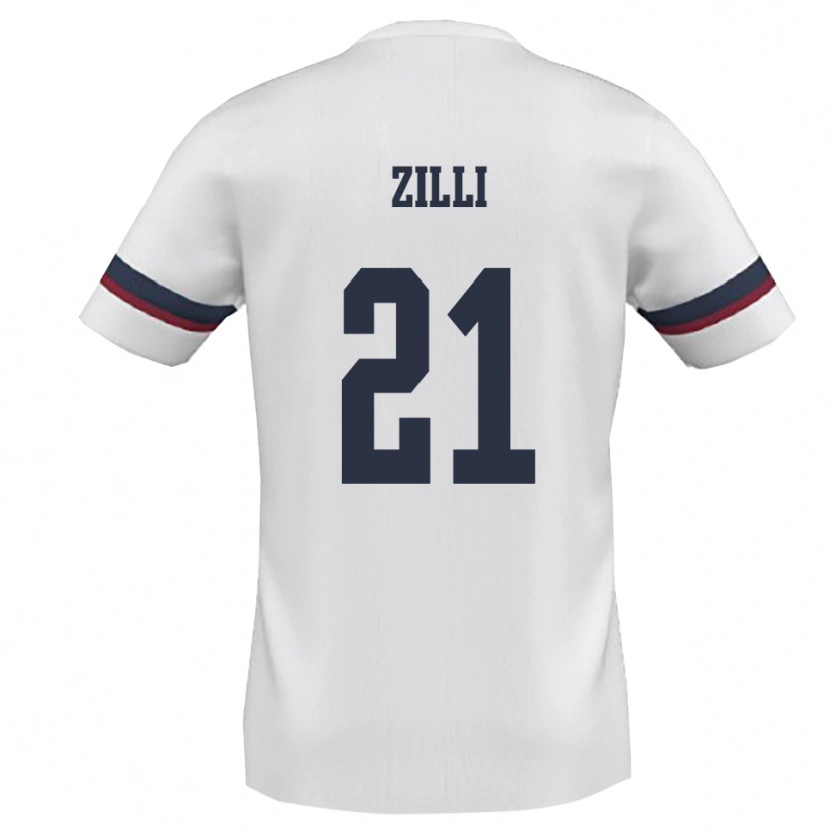 Danxen Niño Camiseta Massimo Zilli #21 Blanco Rojo 2ª Equipación 2025/26 La Camisa